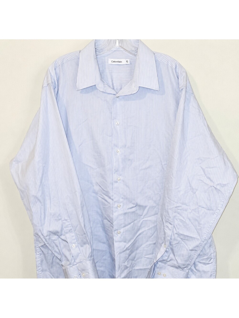 Calvin Klein Mens Striped Button Down Dress Shirt 17.5 34/35